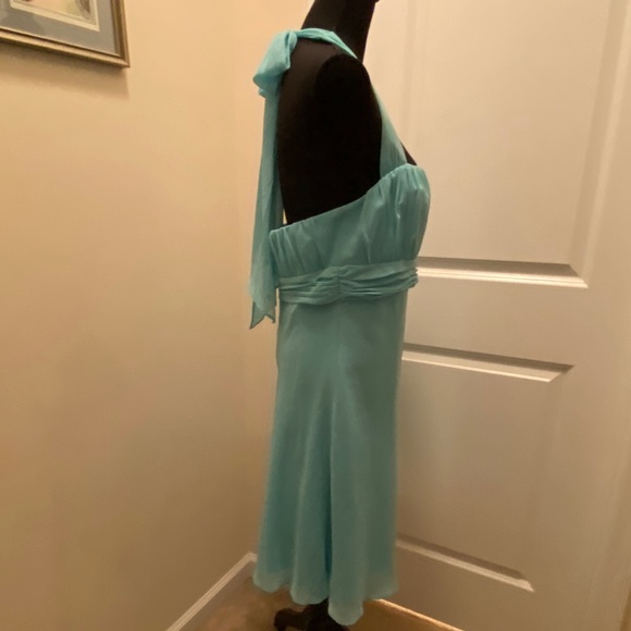 David's Bridal Halter Pool Bridesmaid Dress - Picture 4 of 7